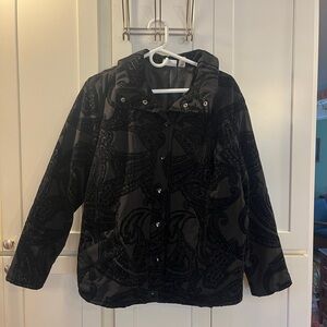 Chico's Black Textured Coat